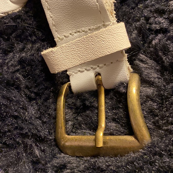 Exquisite vintage white leather linked belt 29 - Picture 2 of 4
